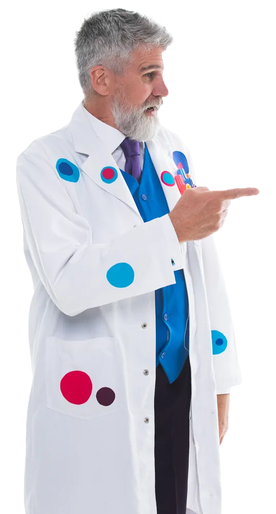 Dr Pockets pointing to website contact form